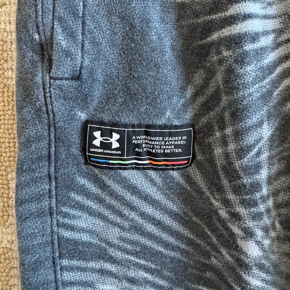 Under Armour Fleece Joggers Gray Botanical Print Loose Athletic Pants Lounge XL - Picture 5 of 7